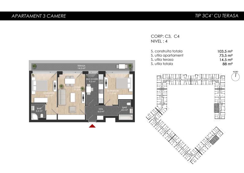 3 camere Nou Finalizat, 88 mp S.Utilă -lângă Lacul Străulești-Mall Colosseum - 13