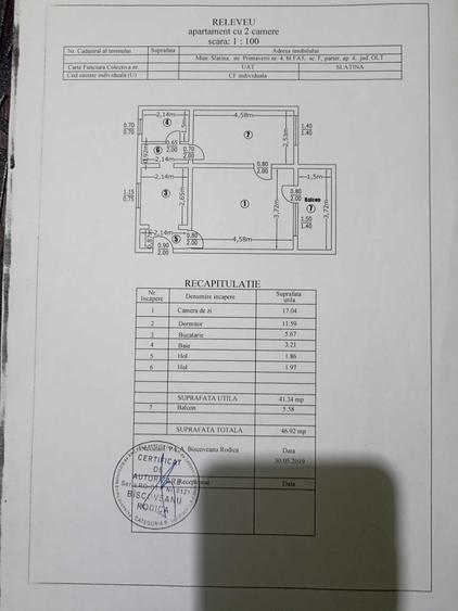 Apartament cu 2 camere decomandat în Zahana