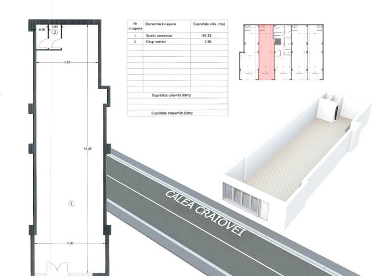 Cabinet medical | Spatiu Comercial de inchiriat | Pitesti, C - 2