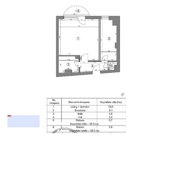 Apartament 1 cameră Păcurari/Kaufland/Moldova Mall - etaj 1, cu boxa - 7