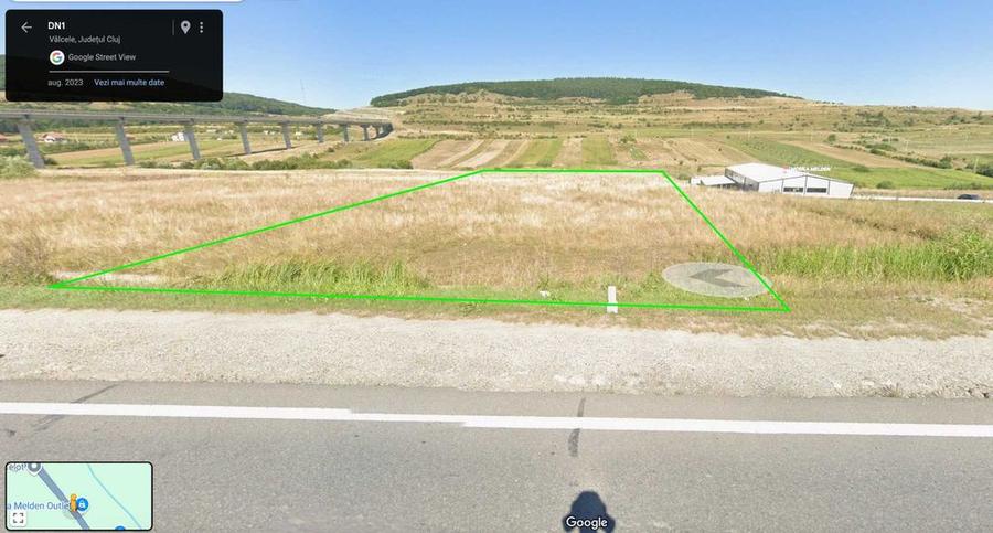 Teren intravilan 2900 mp zona industrială, Vâlcele (Cluj), front DN60 - 1