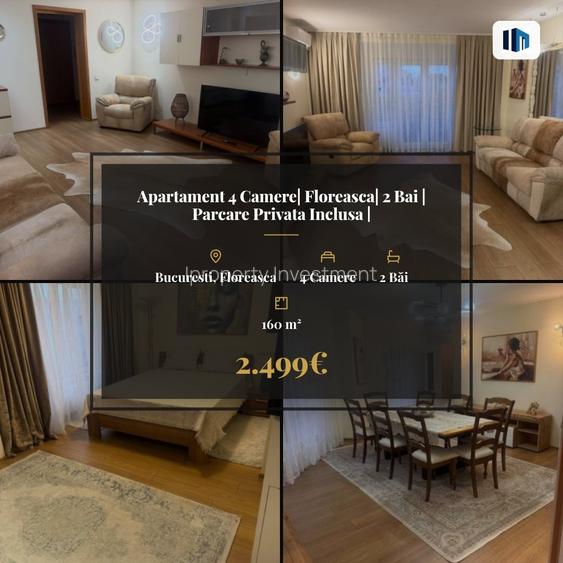 Apartament 4 Camere| Floreasca| 2 Bai | Parcare Privata Inclusa |