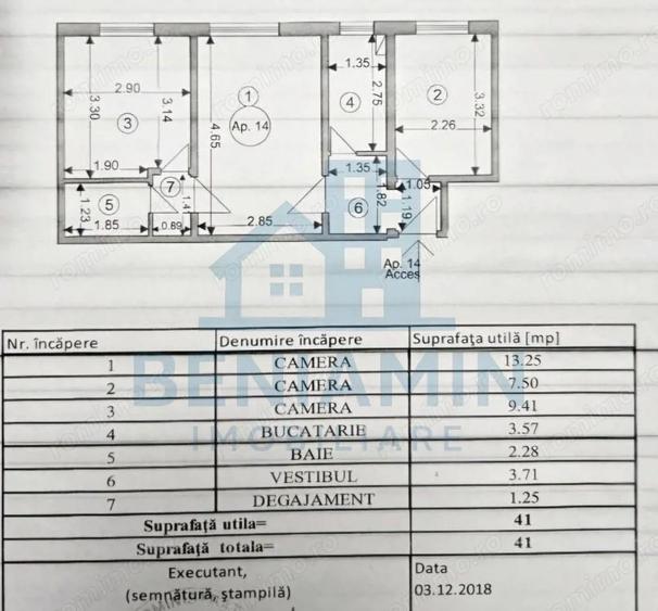 3 camere - etaj 3 - 41mp - centrala - Florilor - 4