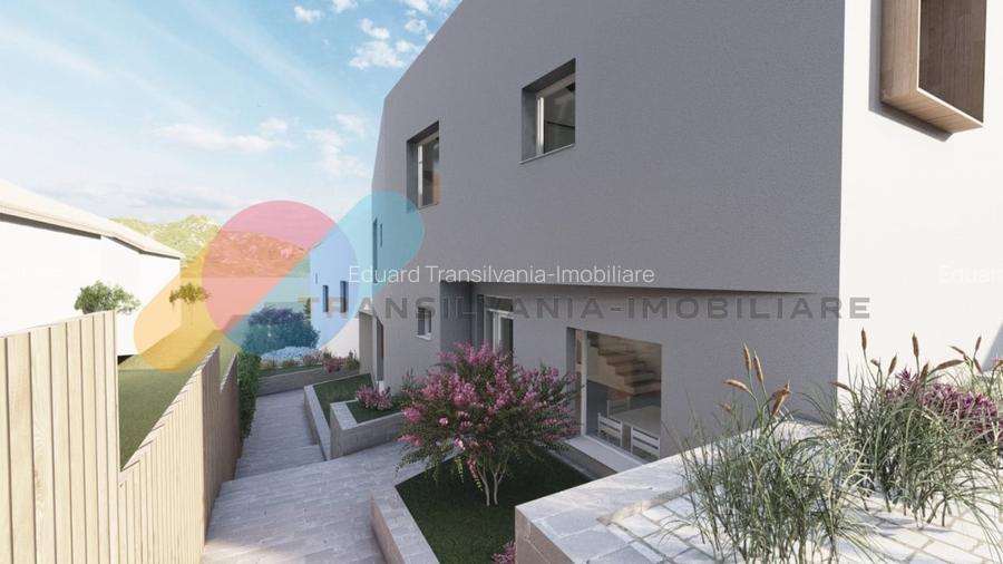 Casa cuplata moderna, 160 mp utili, semifinisata, curte amenajata