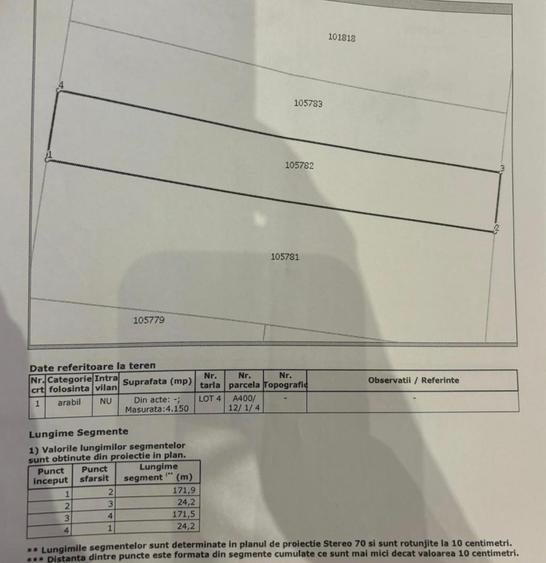 Teren agricol 4150 mp cu deschidere 24 ml la DE - situat intre Corbu si Sacele - 3