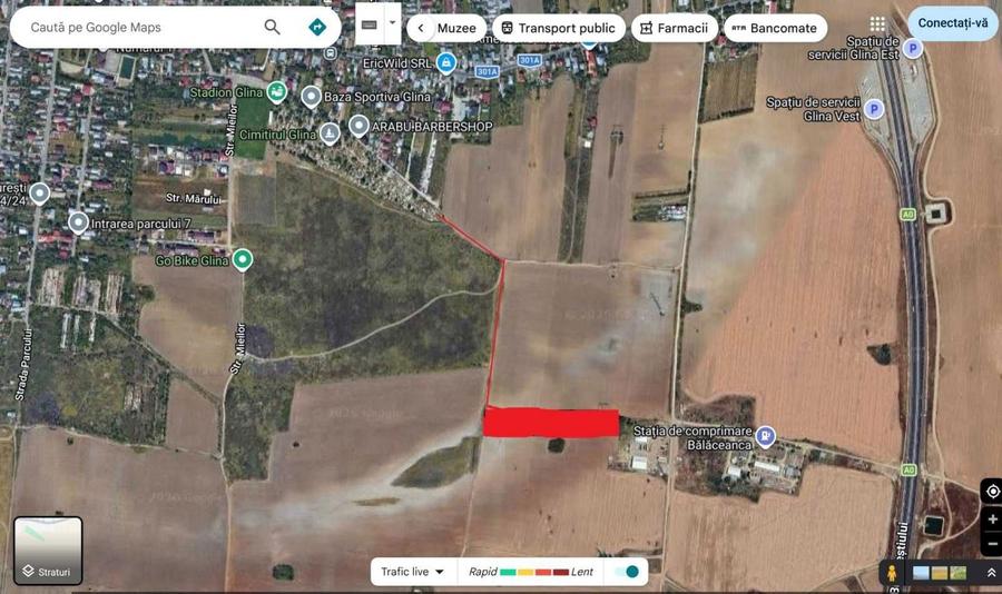 Teren extravilan 10.000 mp Glina, | Stalp curent la teren | TVA - 2