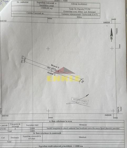 Vand teren arabil  Mitoc  com Mitoc jud Botosani - 1