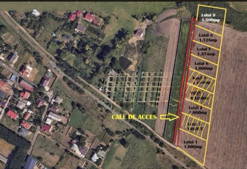 Vand loturi de teren intravilan cu suprafete cuprinse intre 1000-1500 mp - 1