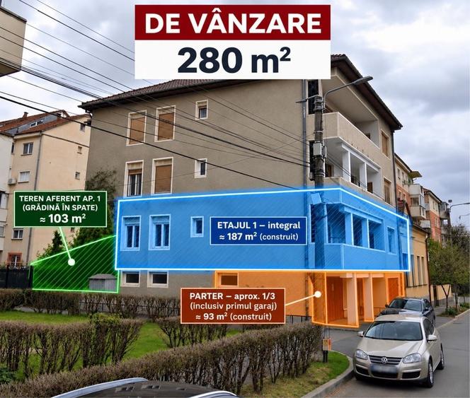 Apartament cu 4 camere decomandat în Central