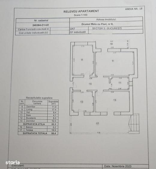 Apartament cu 3 camere decomandat, mobilat în Titan