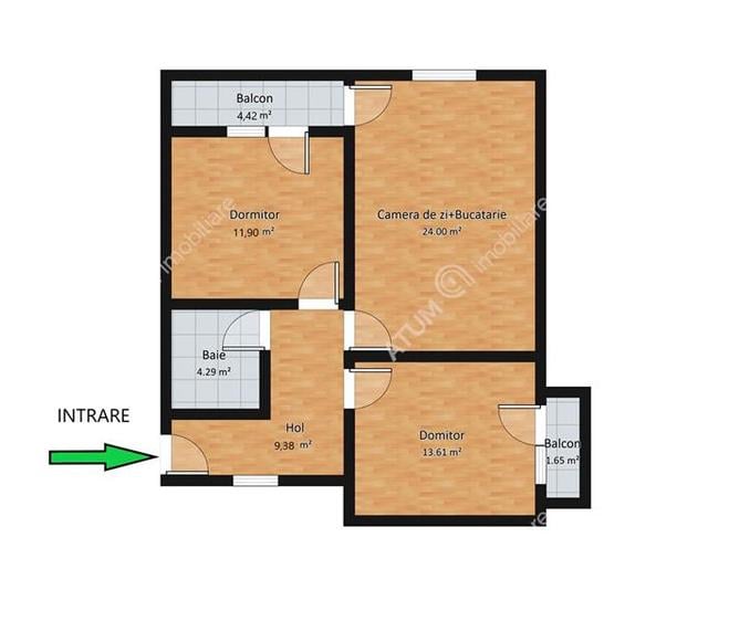 Apartament modern cu 3 camere si 2 balcoane la etajul 2 zona Brana - 13