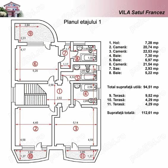 Casă individuală cu 8 camere cu Canalizare în Nordului