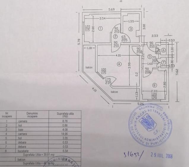 Apartament 2 camere, confort 1, etaj 3/10– Zona Republicii - 11