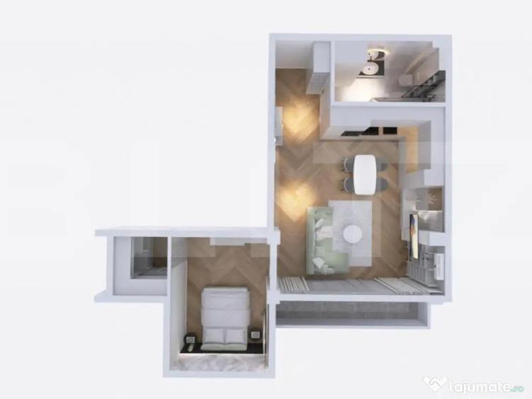 Apartament nou modern, 2 camere, centrala pe gaz si panouri - 9