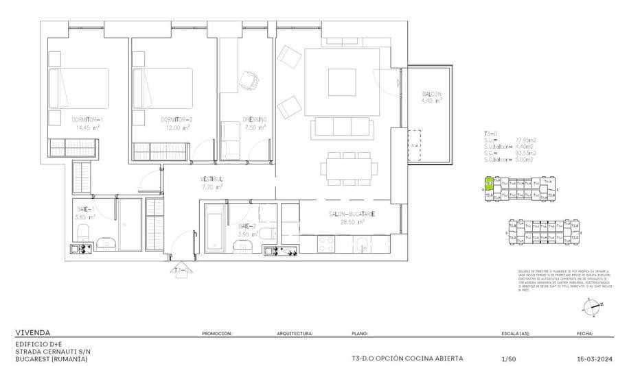 Apartament cu 4 camere decomandat în Costin Georgian