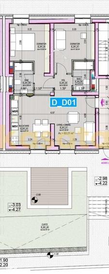 Apartament cu 3 camere în Tei