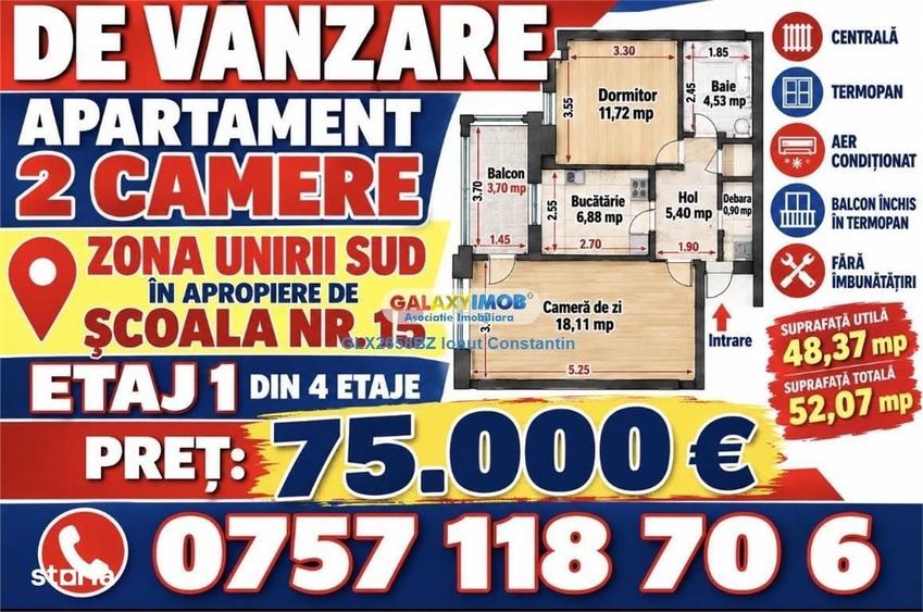 Apartament cu 2 camere în Unirii Sud