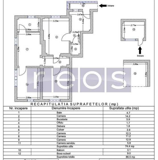 Apartament cu 3 camere decomandat, mobilat în Dorobanți