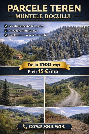 Teren intravilan Muntele Bocului | Panorama superbă | 15€/mp - 5