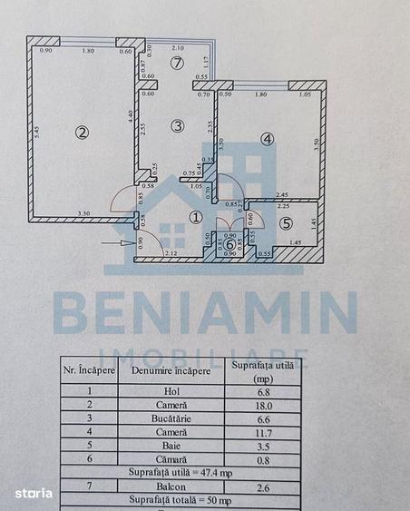 2 camere - etaj 1 - 50 mp - centrala proprie - 1981 - Florilor - 2
