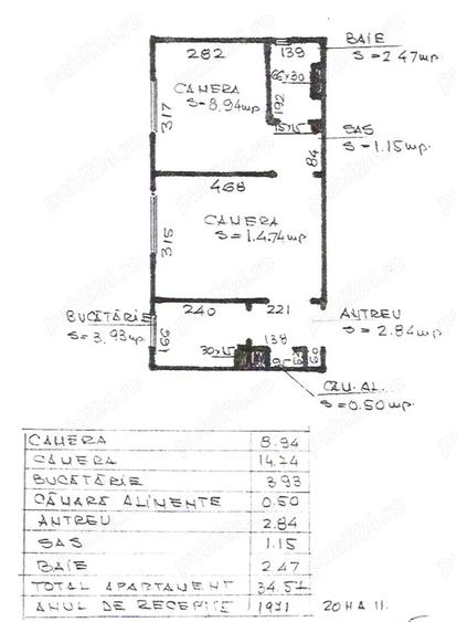 Apartament 2 camere semidecomandat - 1