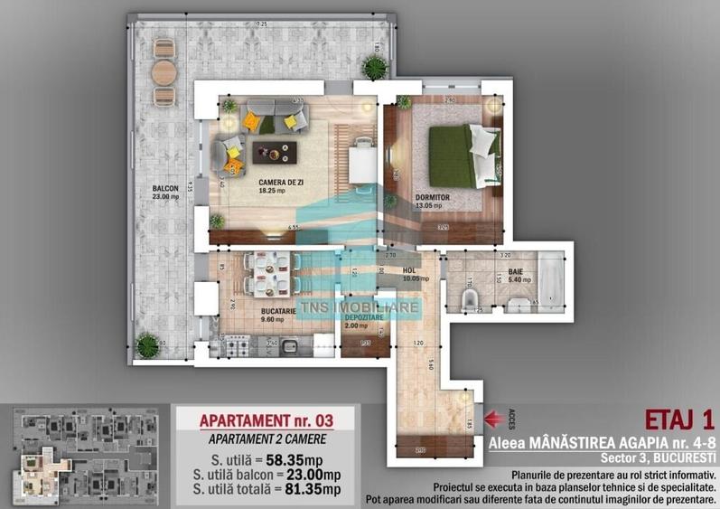 Apartament 2 Camere,Terasa 23 Mp, Titan-Nicolae Grigorescu,Metrou - 4