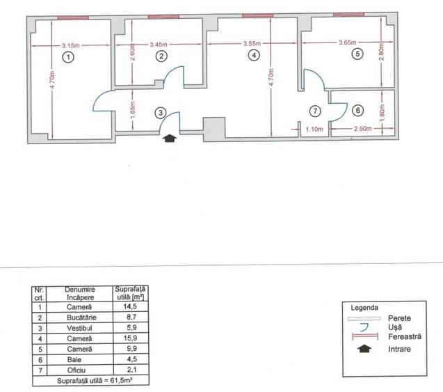 Apartament cu 3 camere semidecomandat, mobilat în Gara de Nord