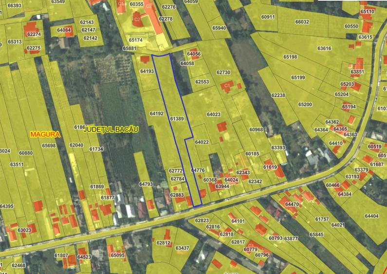 Teren intravilan, construibil, comuna Magura, jud. Bacau, in suprafata totala de - 2