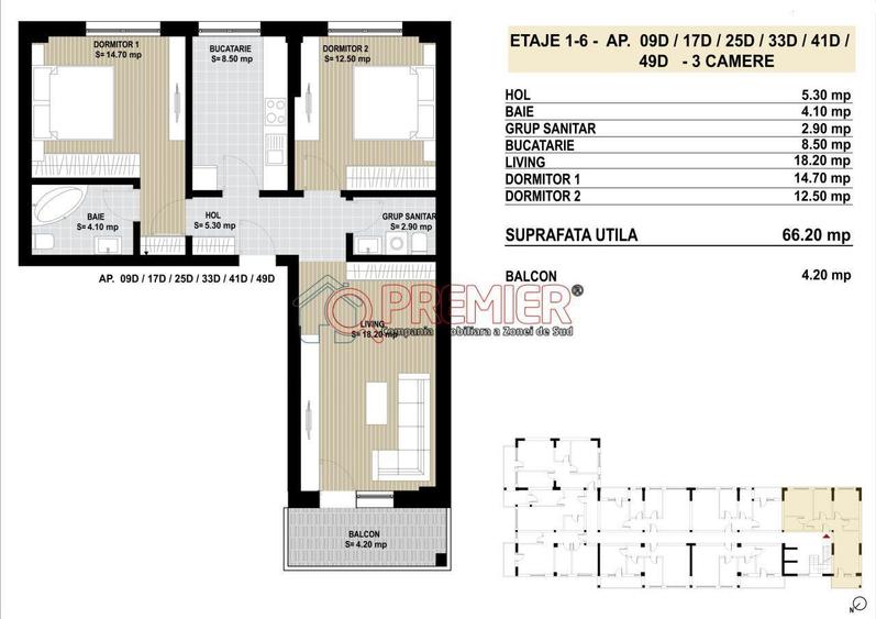 Grand Arena - Postalionului - 3 camere decomandat - 1