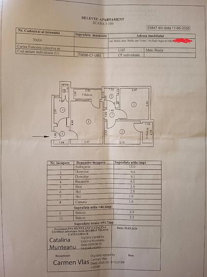 Apartament cu 3 camere nedecomandat în Viziru 1