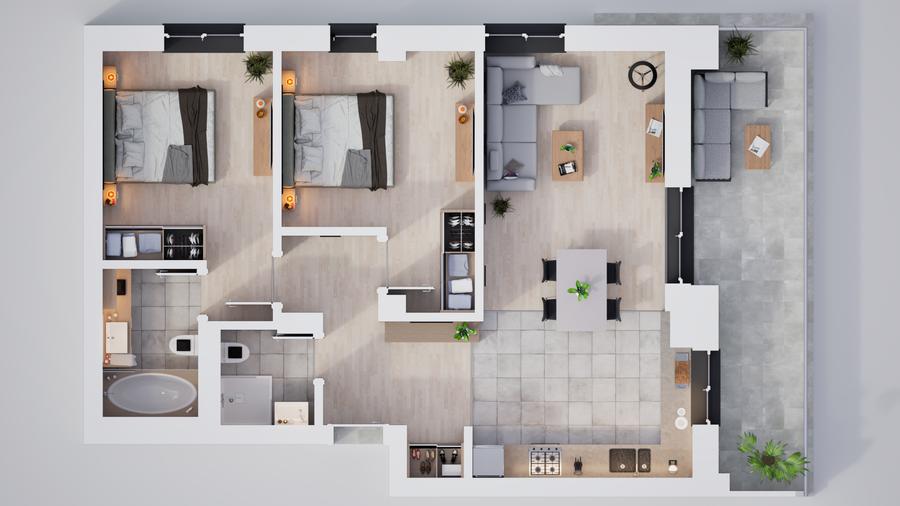 Apartament 3 camere | Complex nou cu boxe și parcări subterane disponibile - 1