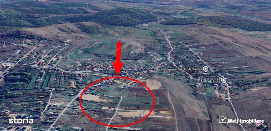 1500 mp front de 17,5 metrii - Teren cu potential excelent in Salicea - 1