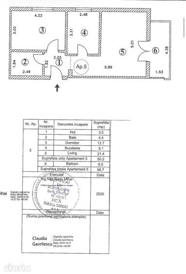 Apartament 2 camere 56,7 mp | 85.000 - 7