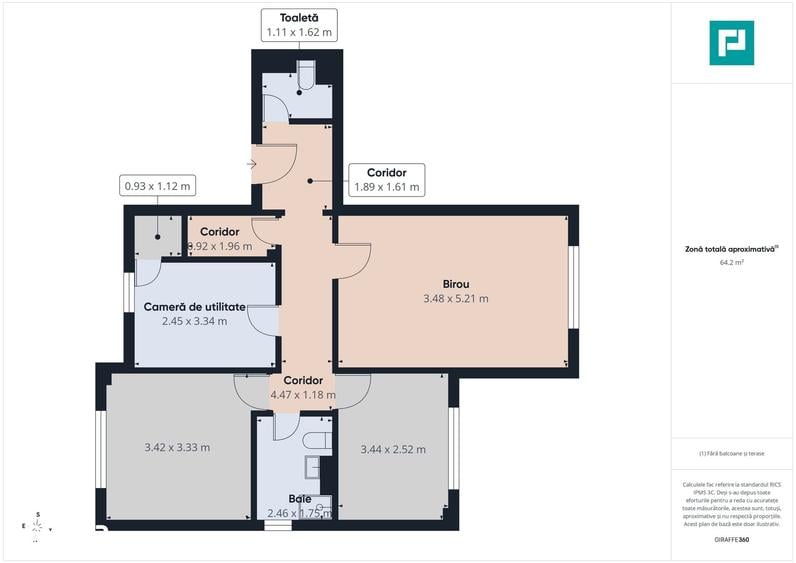 Apartament cu 3 camere decomandat în Tudor Vladimirescu