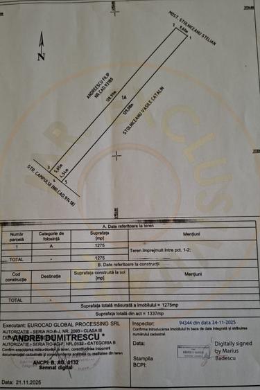 Teren Construcții intravilan de 3633 mp, în Ștefănești