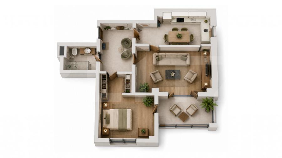 Apartament cu 2 camere decomandat în Central