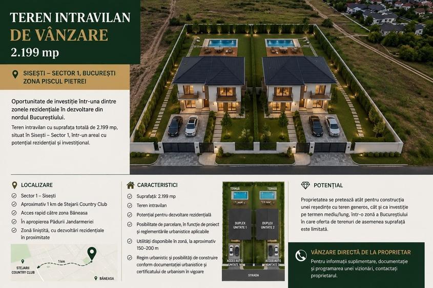 „Teren intravilan 2.199 mp | Sisești – Sector 1 | Stejarii – Băneasa”. - 5