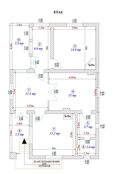 Casă cu 4 camere în Bicaz-Chei