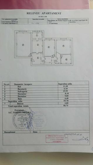 Apartament cu 3 camere decomandat în Tineretului