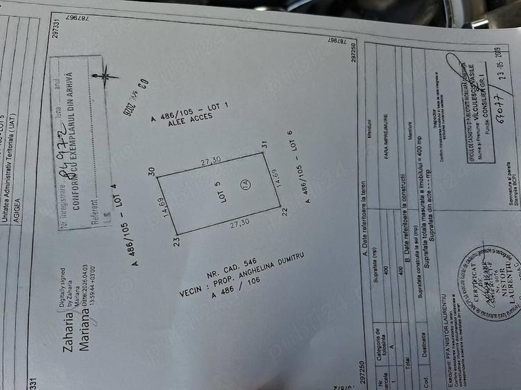 Teren de 400 mp, în Lazu