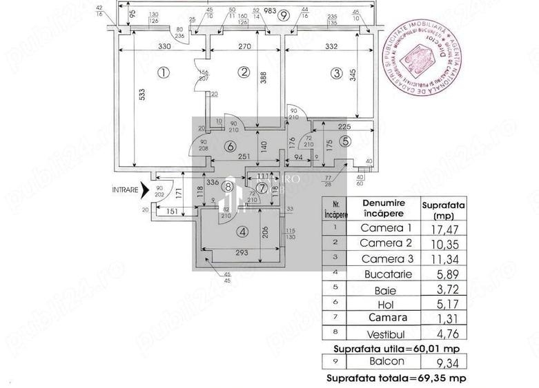 Apartament cu 3 camere decomandat în Ghencea
