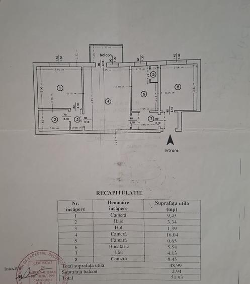 Apartament cu 3 camere semidecomandat în Metalurgie