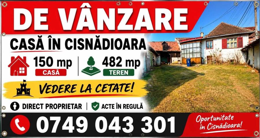Casă cu 4 camere în Cisnădioara