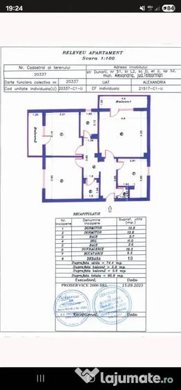 Apartament cu 3 camere decomandat în Central