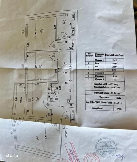 Apartament cu 3 camere în 1 Mai
