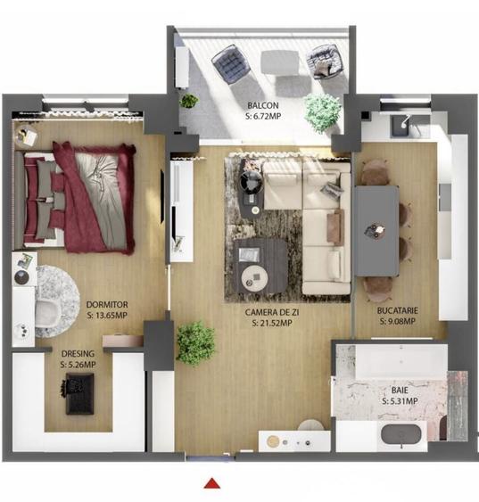 Apartament cu 2 camere în Calea Aradului