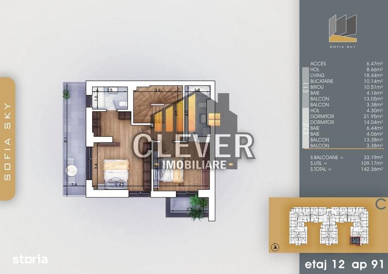 Apartament cu 4 camere în Titan