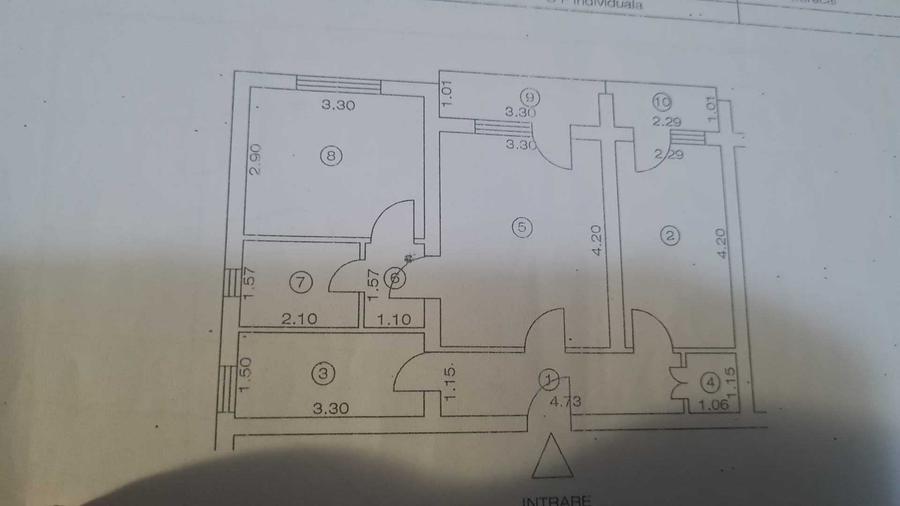 Apartament cu 3 camere semidecomandat în Central