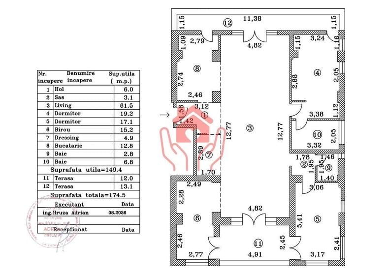 SISESTI -4-5 camere, 175 mp utili, terasa ampla, 2-3 dormitoare! - 20