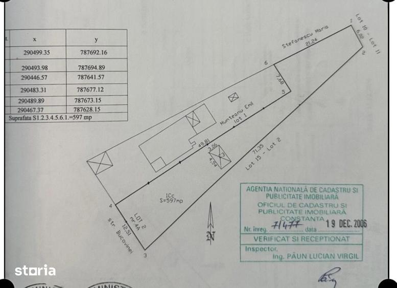 Teren de 597 mp, în Central
